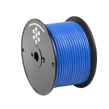 Pacer Group Primary Wire, Marine, 18 AWG, 1C C, Blue, PVC, Stranded, 600V, 100 ft. WUL18BL-100